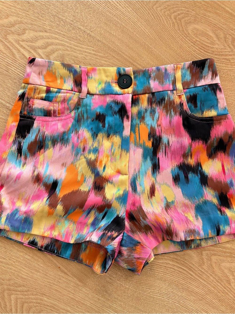 ASOS Multicolor Abstract Print High-Waist Shorts